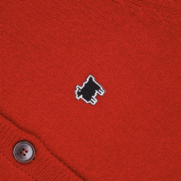 NWT Warm Wonderful Rowing Blazers 100% Shetland Wool Red Sheep Cardigan Sweater - Picture 2 of 5